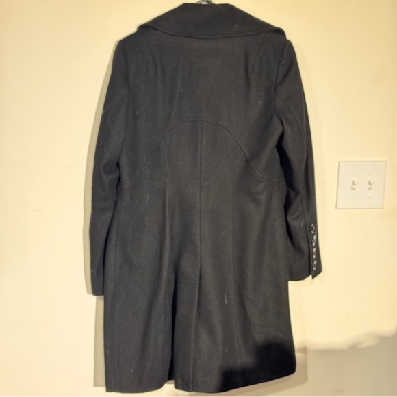 Vintage Guess Los Angeles Wool Blend Pea coat Black Long Double Breasted M Black - Picture 6 of 6